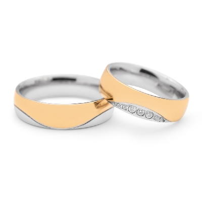 Golden wedding rings with diamonds "VKA 097"