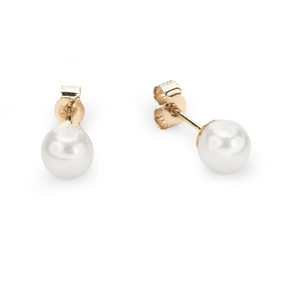 Gold earrings with gemstones "Pearl 5"