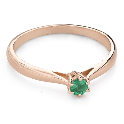 Engagement ring with gemstones "Emerald 25"