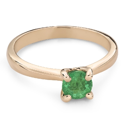Engagement ring with gemstones "Emerald 30"