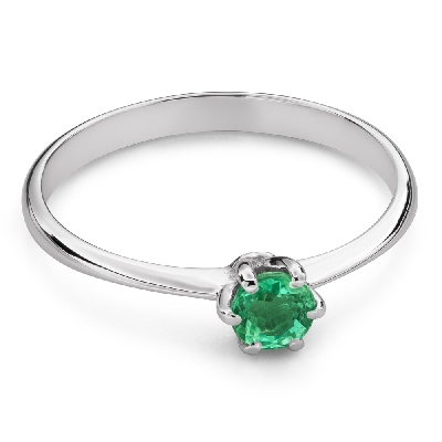 Engagement ring with gemstones "Emerald 34"