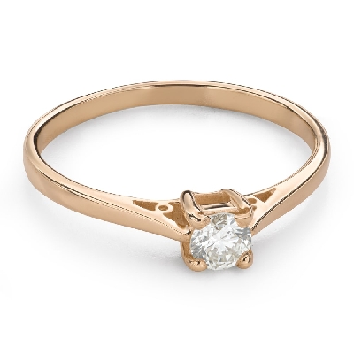 Gold ring with brilliant diamond "The only one 197"