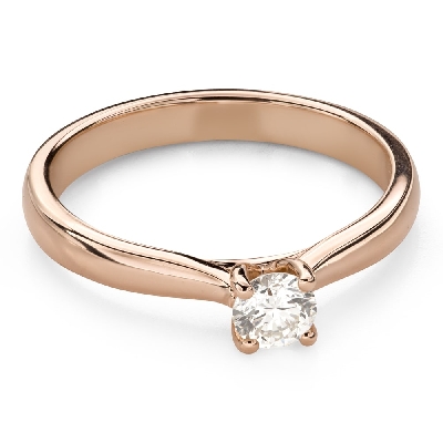 Gold ring with brilliant diamond "Goddess 351"
