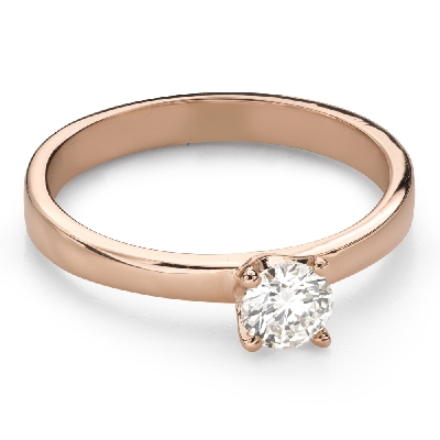 Gold ring with brilliant diamond "Goddess 352"