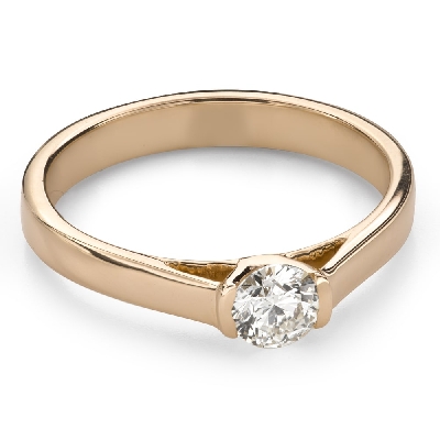 Gold ring with brilliant diamond "Queen of the Heart 52"