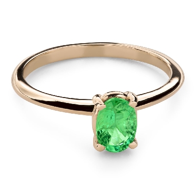 Engagement ring with gemstones "Emerald 43"