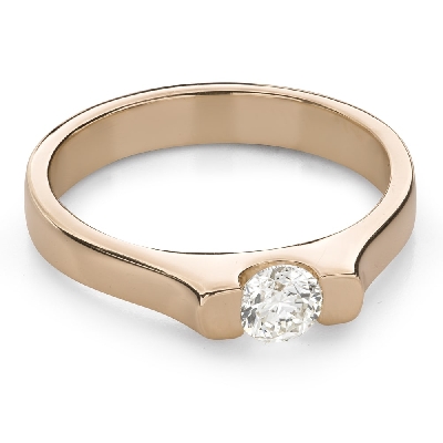 Gold ring with brilliant diamond "Strength 190"