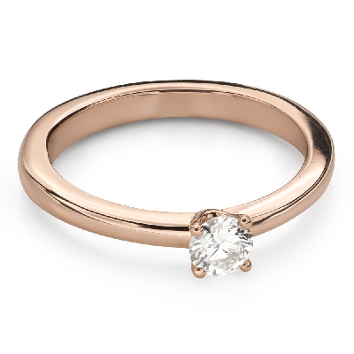 Gold ring with brilliant diamond "Goddess 367"