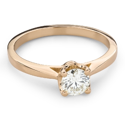 Gold ring with brilliant diamond "Goddess 374"