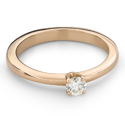 Gold ring with brilliant diamond "Goddess 375"