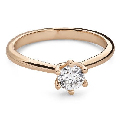 Gold ring with brilliant diamond "Unforgettable 77"