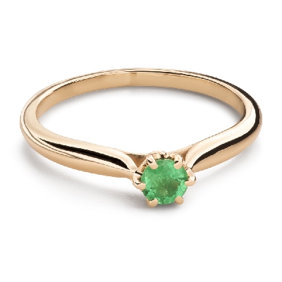 Engagement ring with gemstones "Emerald 61"