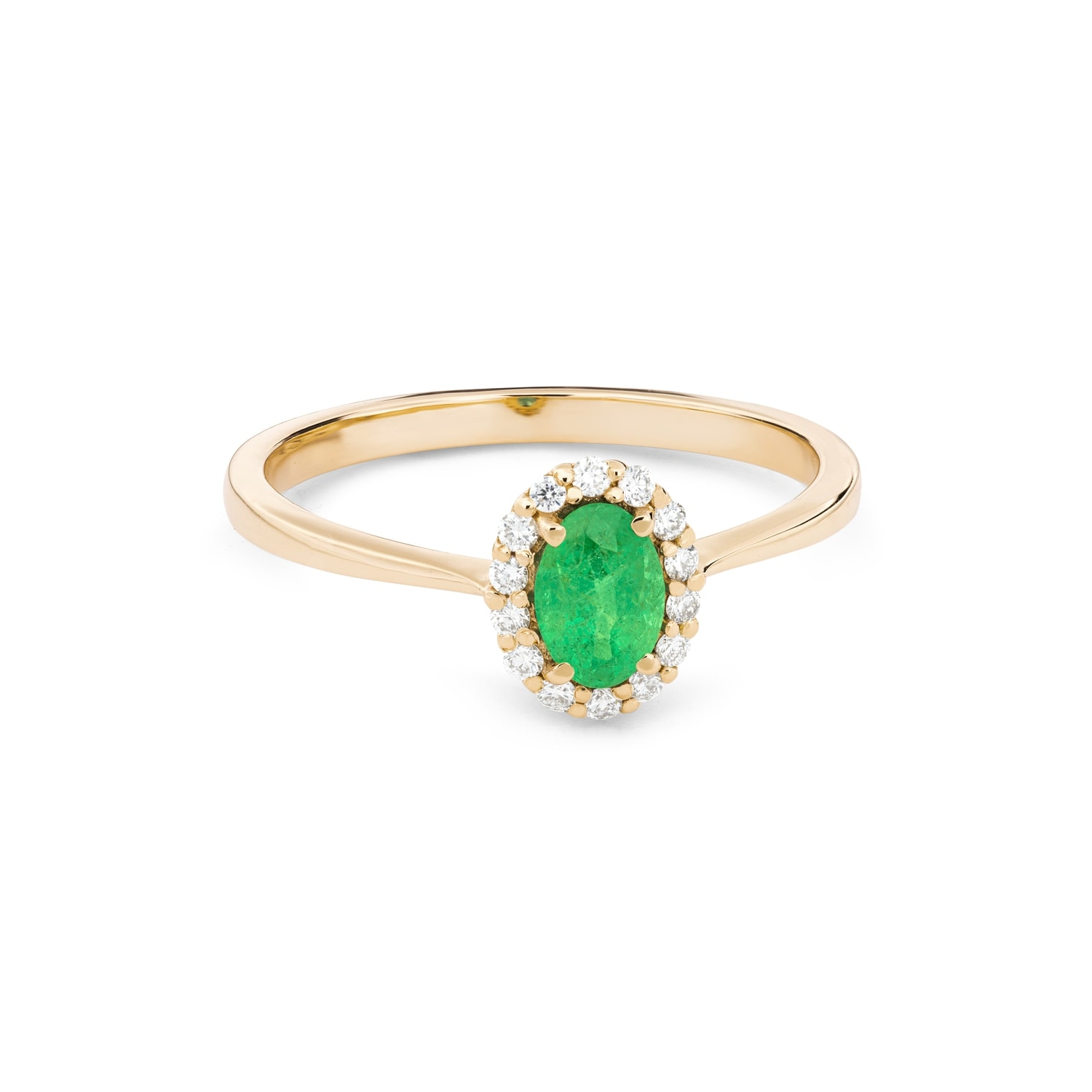 Gold ring with gemstones "Emerald 64"
