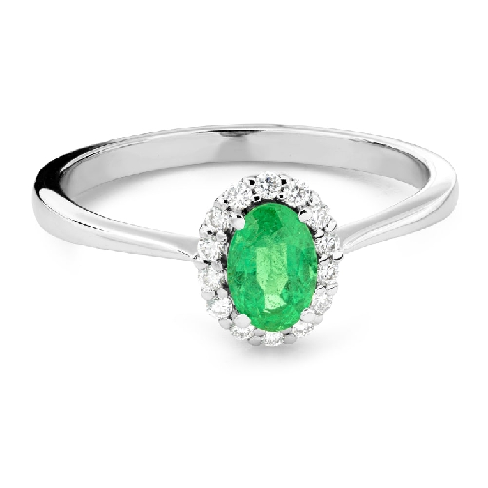 Engagement ring with gemstones "Emerald 69"