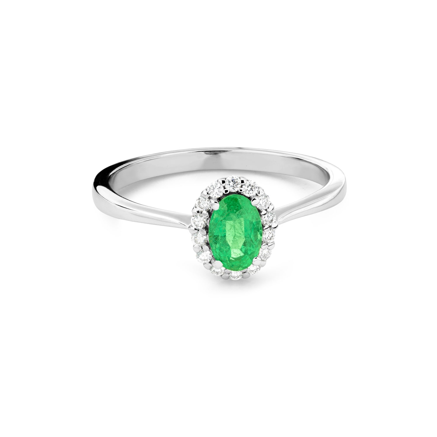 Engagement ring with gemstones "Emerald 69"