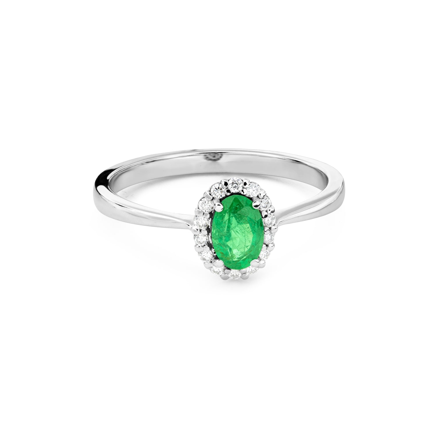 Engagement ring with gemstones "Emerald 70"