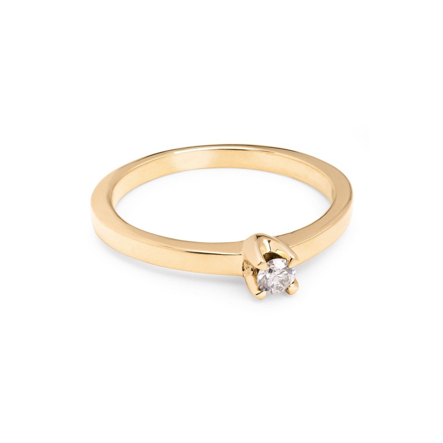 Gold ring with brilliant diamond "Goddess 658"